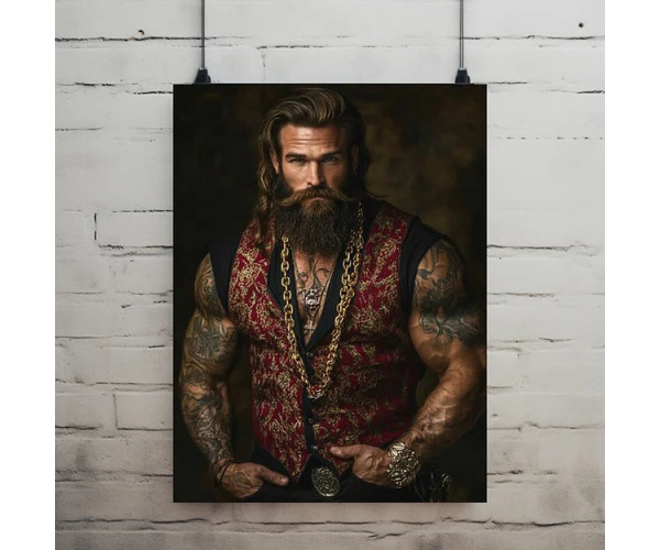 shadow wood art - "Hennes" 60 x 80 cm Poster