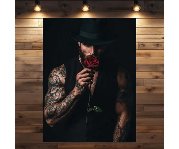shadow wood art - "Wolfgang" 60 x 80 cm Leinwand