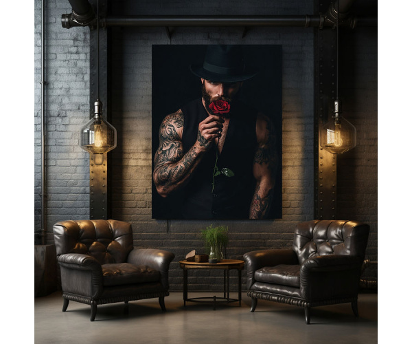 shadow wood art - "Wolfgang" 60 x 80 cm Leinwand
