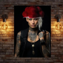 shadow wood art - "Erika" 60 x 80 cm Leinwand