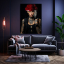 shadow wood art - "Erika" 60 x 80 cm Leinwand