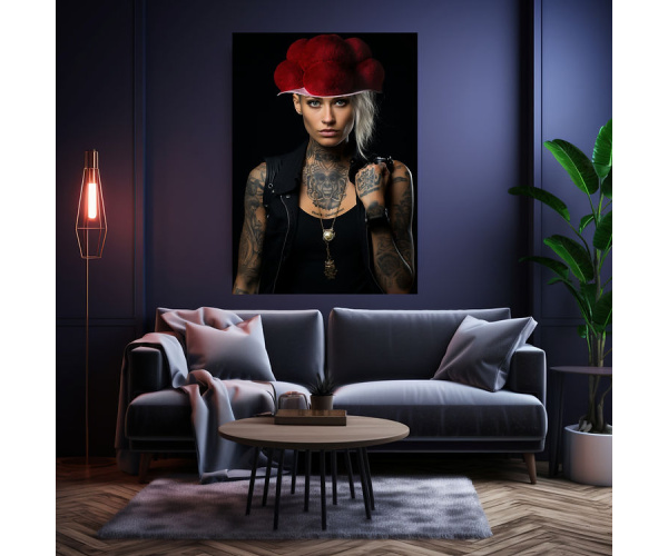 shadow wood art - "Erika" 120 x 90 cm Leinwand