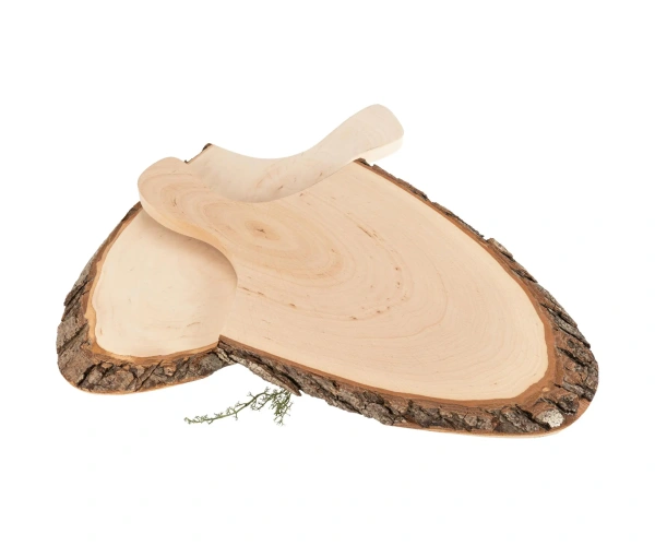 Vesperbrett mit Rinde und Griff ca. 36-42 cm