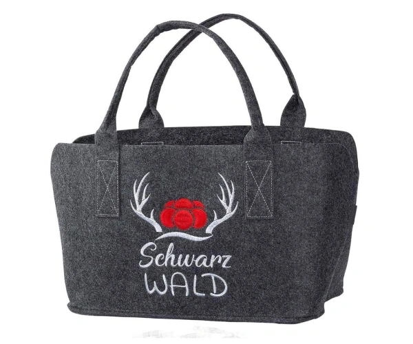 Filztasche Schwarzwald ca. 40x26x25 cm, grau
