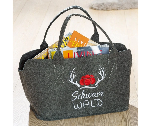 Filztasche Schwarzwald ca. 40x26x25 cm, grau