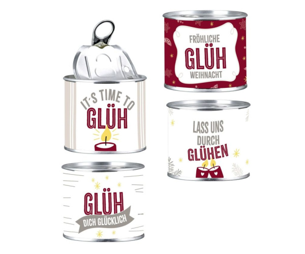 Kerzendose mit witzigen "Glühweinsprüchen"