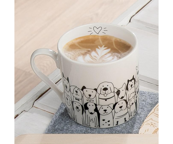 Keramik-Tasse "Hundebande ca. 360 ml