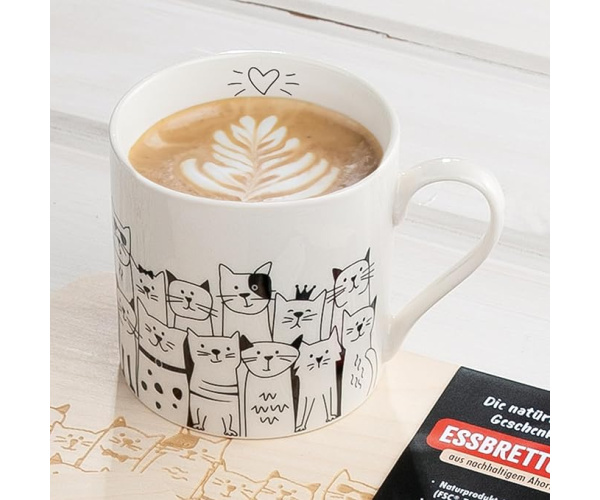 Keramik-Tasse "Katzenbande" ca. 360 ml