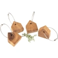 Holz Schl&uuml;sselanh&auml;nger in schlichter Haus Form aus ge&ouml;lter Eiche INDIVIDUAL