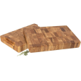 Stirnholz Hackblock aus Eiche | 35x25x4 cm mit Griffmulden