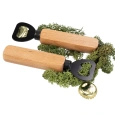 Flaschen&ouml;ffner mit FSC&reg; Buchenholzgriff &amp; schwarzer Edelstahlklinge