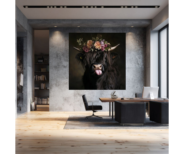 shadow wood art - Hochlandrind Luzy 60 x 60 cm Leinwand