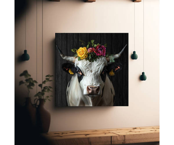 shadow wood art - Rindergang Jacky 60 x 60 cm Leinwand