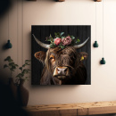 shadow wood art - Rindergang Jonny 60 x 60 cm Leinwand