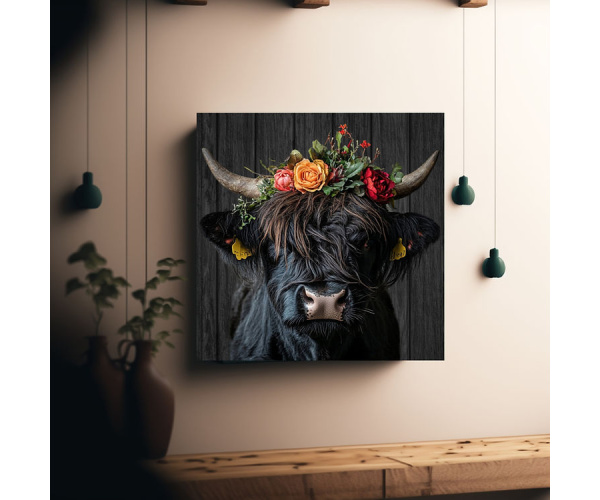 shadow wood art - Rindergang Jim 60 x 60 cm Leinwand