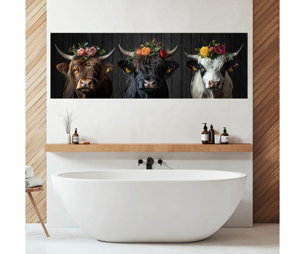 shadow wood art - Rindergang Panorama 180x60cm