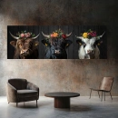 shadow wood art - Rindergang Panorama 180x60cm