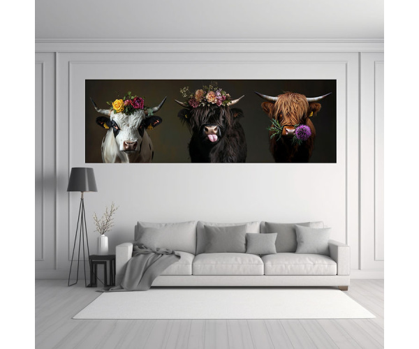 shadow wood art - Muuh Gang Panorama 180x60cm