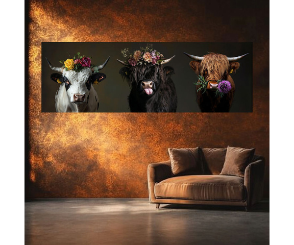 shadow wood art - Muuh Gang Panorama 180x60cm