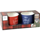 Kaffebecher Set "Hipster Santa" 2x 350ml Tassen