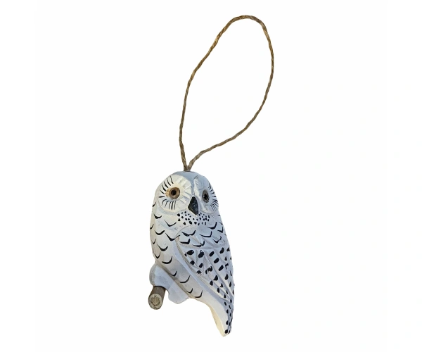 Holzdeko - Schneeeule ca. 8,5cm