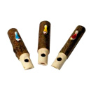 Kuckuckspfeife aus Haselnussvollholz mit kleinem Vogel