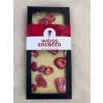 Topping-Schokolade - Wei&szlig; mit Erdbeere 90g - handgefertigt -