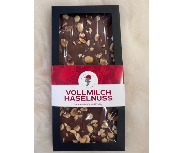 Topping-Schokolade - Vollmilch mit Haselnuss 90g - handgefertigt -