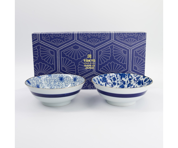Haru Blue Mixed Ramen Bowls 2pcs Giftset