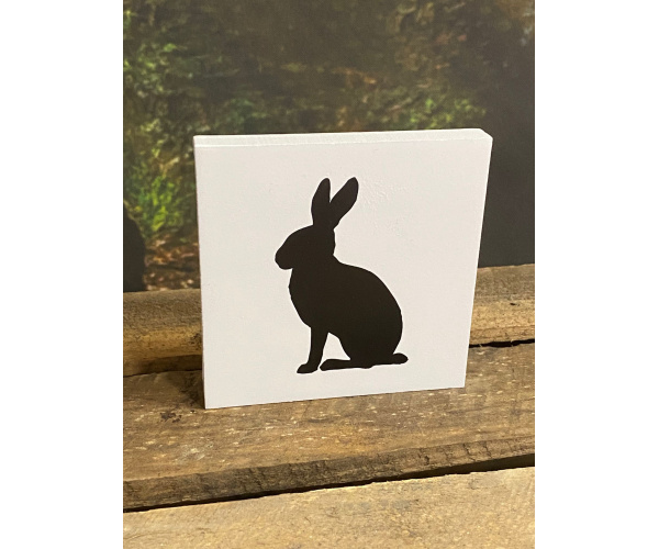 Holzbild 10x10cm "Hase"