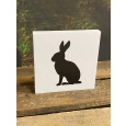 Holzbild 10x10cm "Hase"