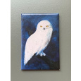 Magnet "Schwarzwaldtiere" Schneeeule 60x40mm