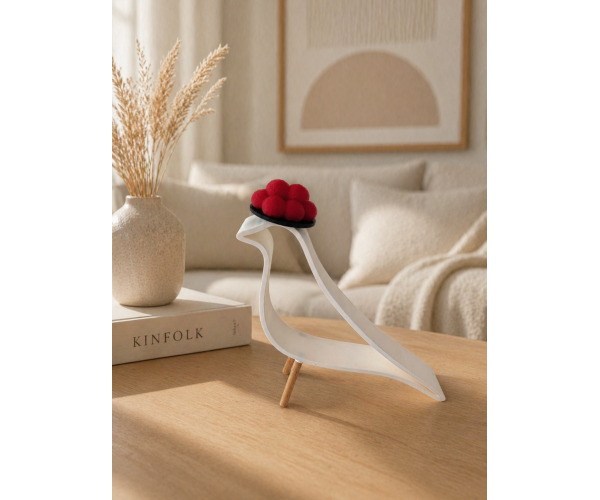 Aufsteller Bollenhut Vogel Schwarzwald weiß 3D-Druck