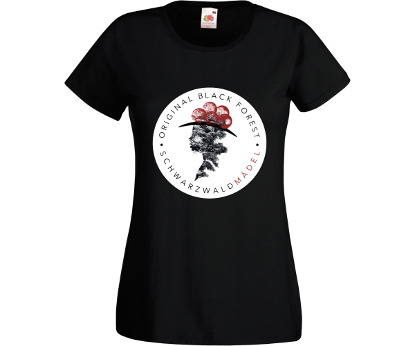Damen T-Shirt mit Schwarzwaldmädel-Logo S schwarz