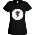 Damen T-Shirt mit Schwarzwaldm&auml;del-Logo S schwarz
