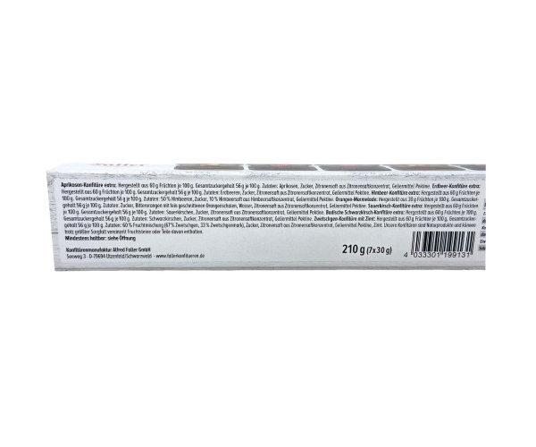 FALLER Konfitüre Geschenkset 7 Fruchtige Tage, 7 x 30g