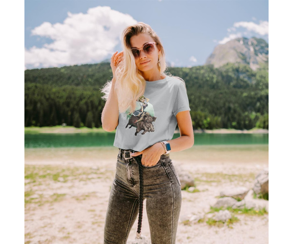 2 short 2 wear for Women "Es rennt ä Sau de Garde na" heather grey xl