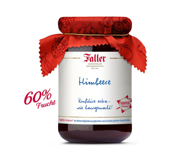 FALLER Himbeer-Konfitüre extra 330 g, 60% Frucht