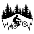 Wandbild Metallbild Mountainbiker, ca. 60 x 50 cm