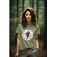 Roll-Up T-Shirt "Schwarzwaldm&auml;del-Logo" Oliv L