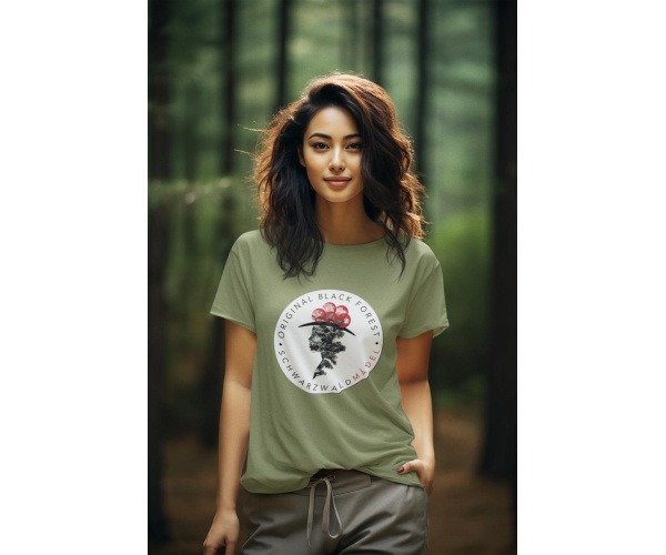 Roll-Up T-Shirt "Schwarzwaldmädel-Logo" Oliv XL