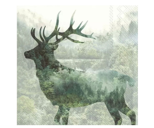 Lunch-Servietten Magic Deer/Hirsch, 20 Stück 33x33 cm
