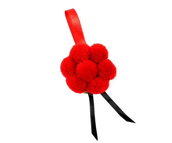 Bollenhut rot mit Magnet, schwarzes Hutband ca. 5 cm Ø