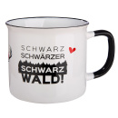 Keramik-Tasse Schwarzwald Emailledesign ca. 390 ml