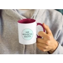 Keramik-Tasse, mit rotem Rand und Henkel, individuell...