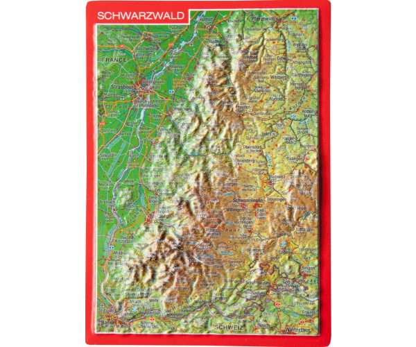 3D Reliefkarte Schwarzwald Postkarte