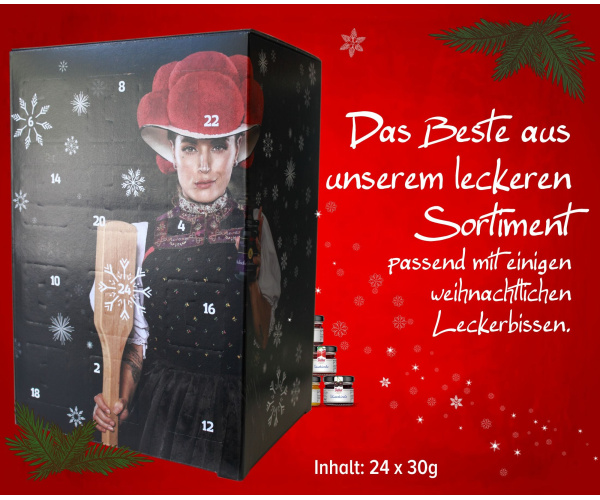 Weihnachtskalender Set 24 x30g Glas