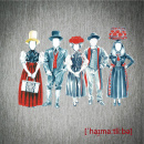 SchwarzwaldGURU Postkarte 15x15cm Quintett Grau